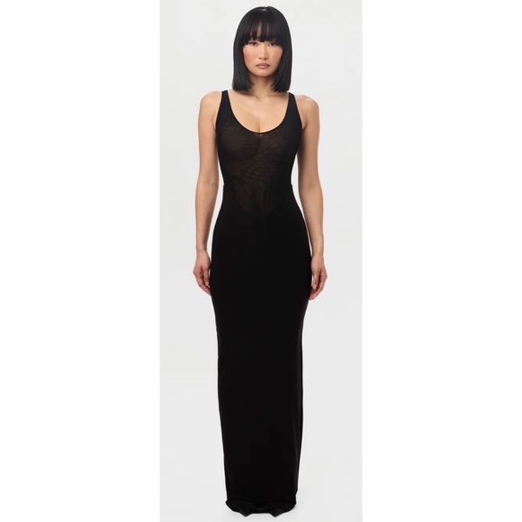 NWT Naked Wardrobe HOURGLASS MESH TANK MAXI DRESS - Picture 1 of 3
